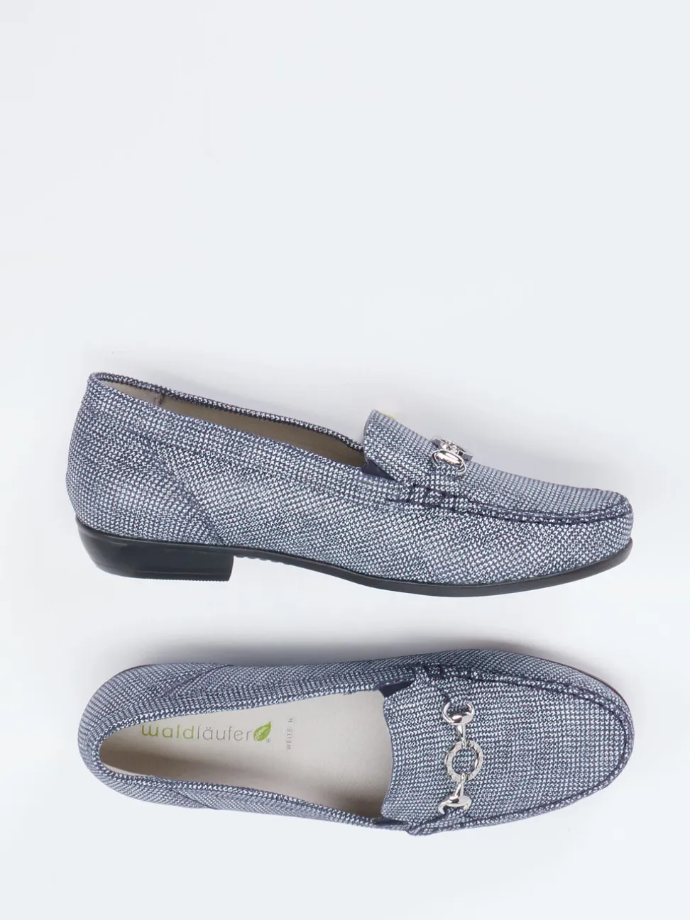 Waldläufer – Loafer aus geprägtem Leder jeansblau