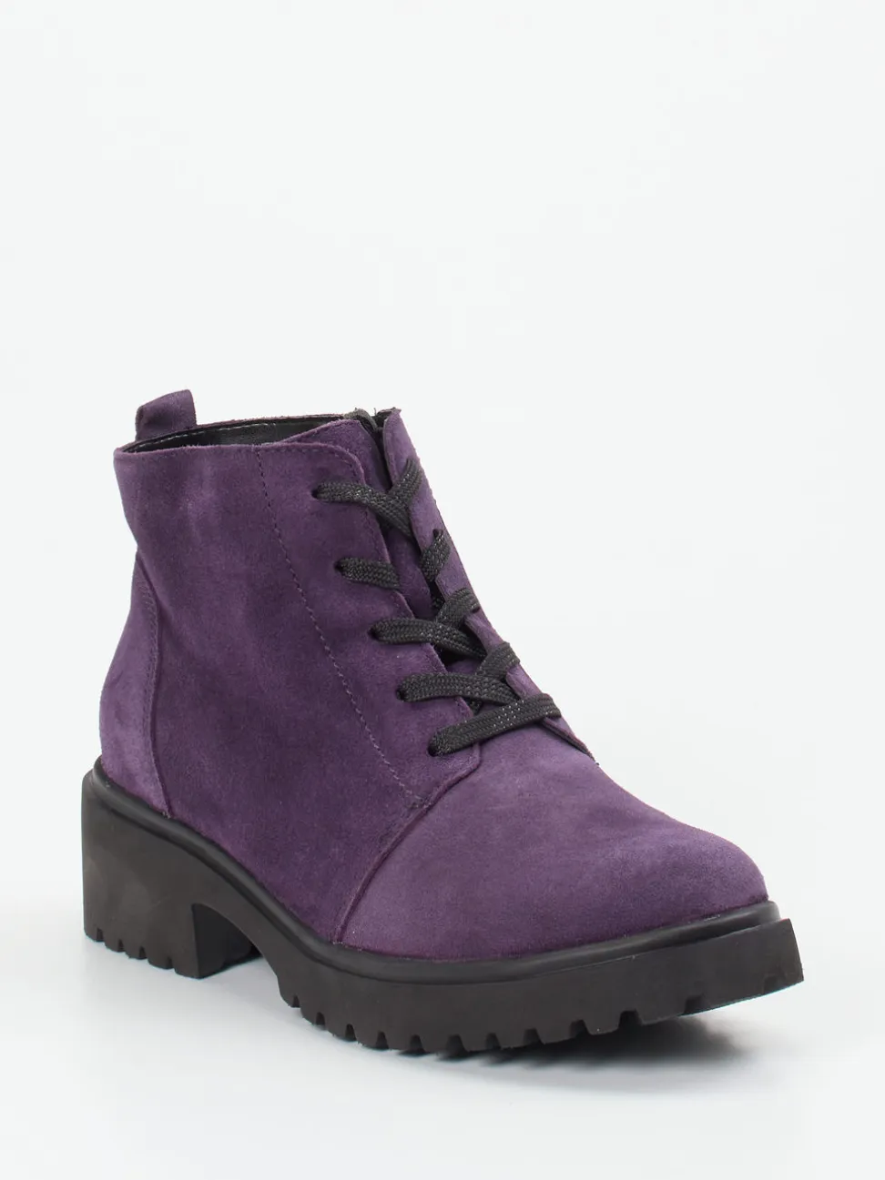 Waldläufer – Schnürboots aus Veloursleder Pflaume