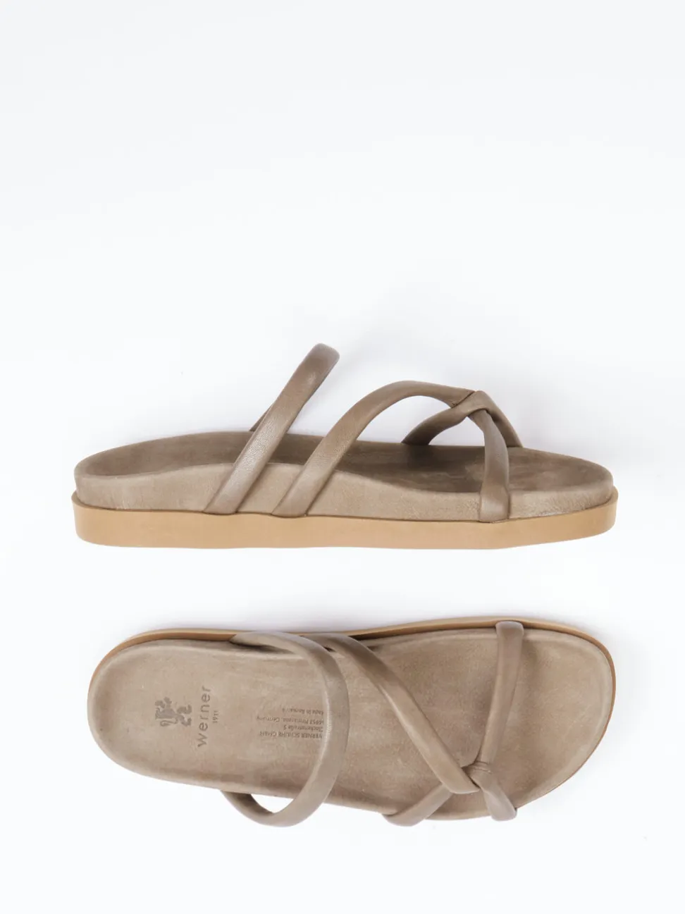 Werner – Pantolette aus Kalbleder in Taupe