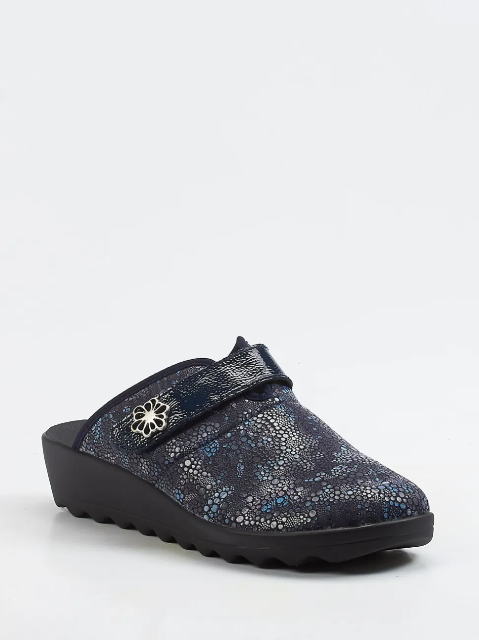 Westland – Hausschuh-Clog aus Textil in Dunkelblau
