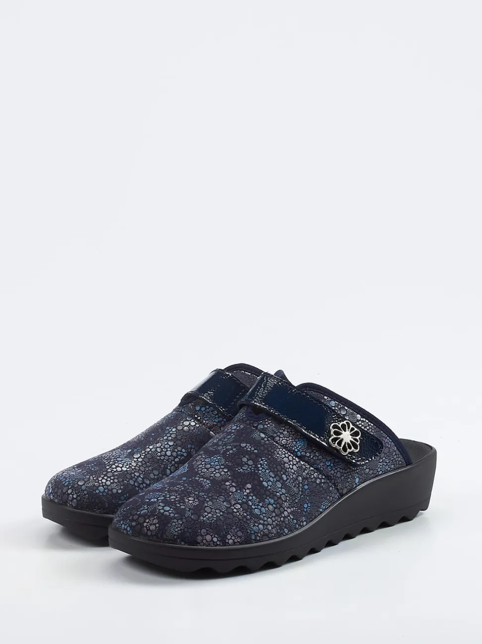 Westland – Hausschuh-Clog aus Textil in Dunkelblau