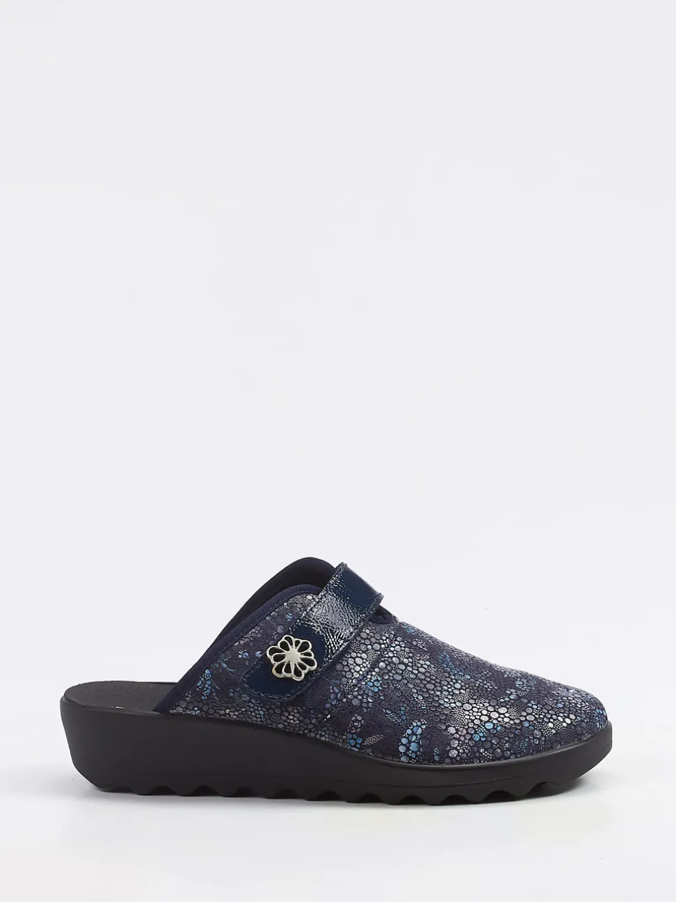 Westland – Hausschuh-Clog aus Textil in Dunkelblau