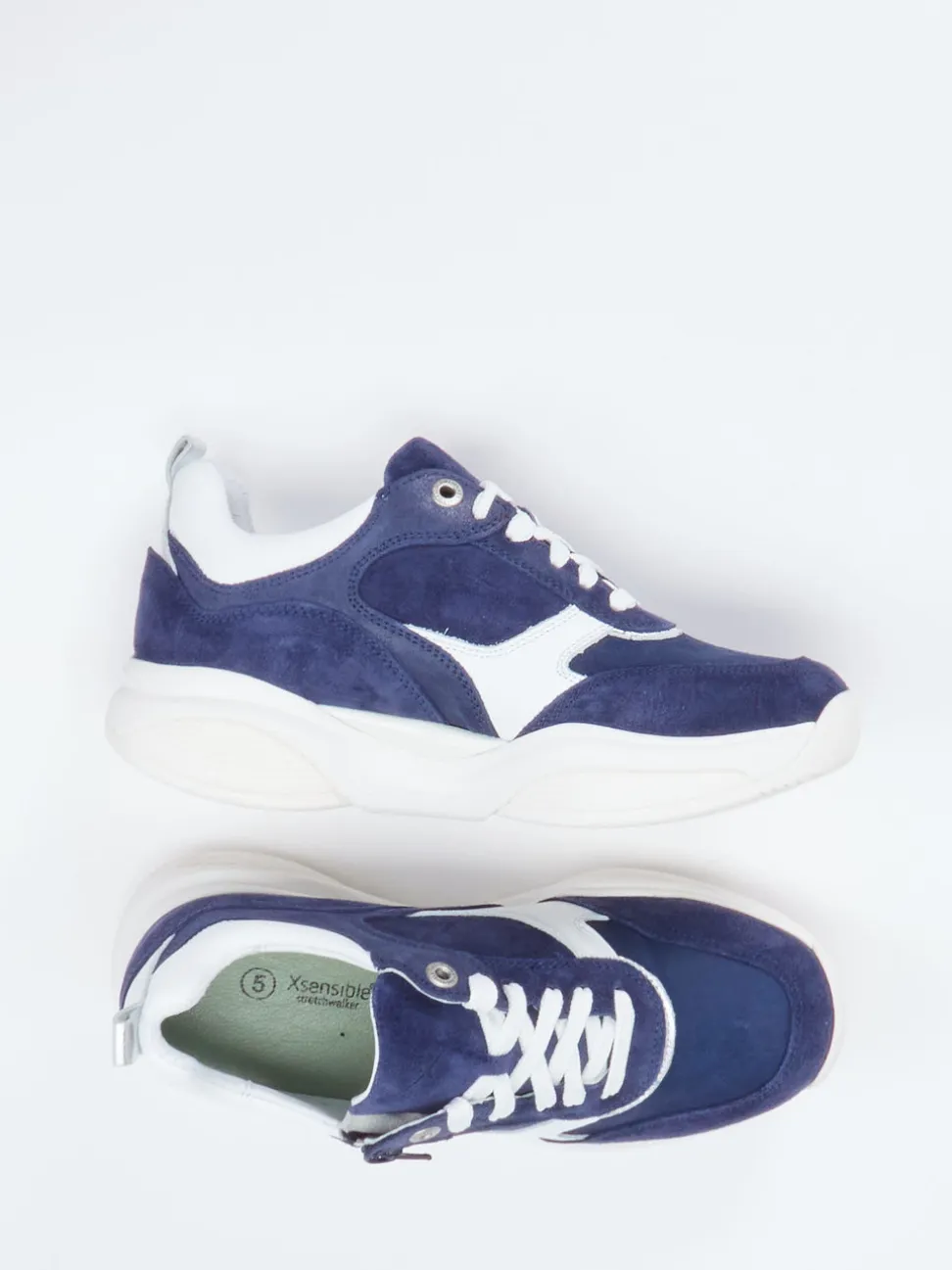 Xsensible – Sneaker aus Veloursleder Marineblau